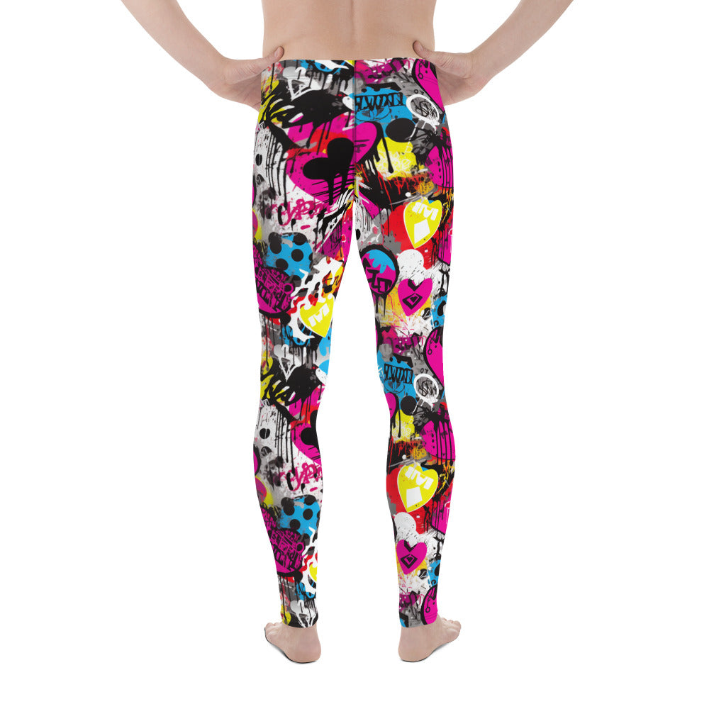 Graffiti Crush Men’s Leggings – Street Art Vibe for Festivals, Fitness & Funky Days