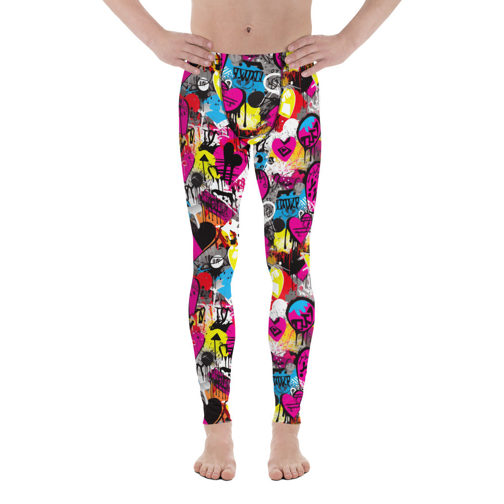 Graffiti Crush Men’s Leggings – Street Art Vibe for Festivals, Fitness & Funky Days