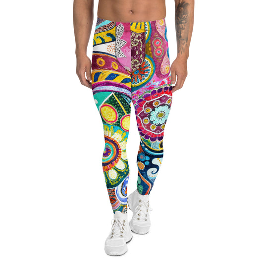 Boho Mandala Men’s Leggings – Colorful, Artistic, and Uniquely Intricate