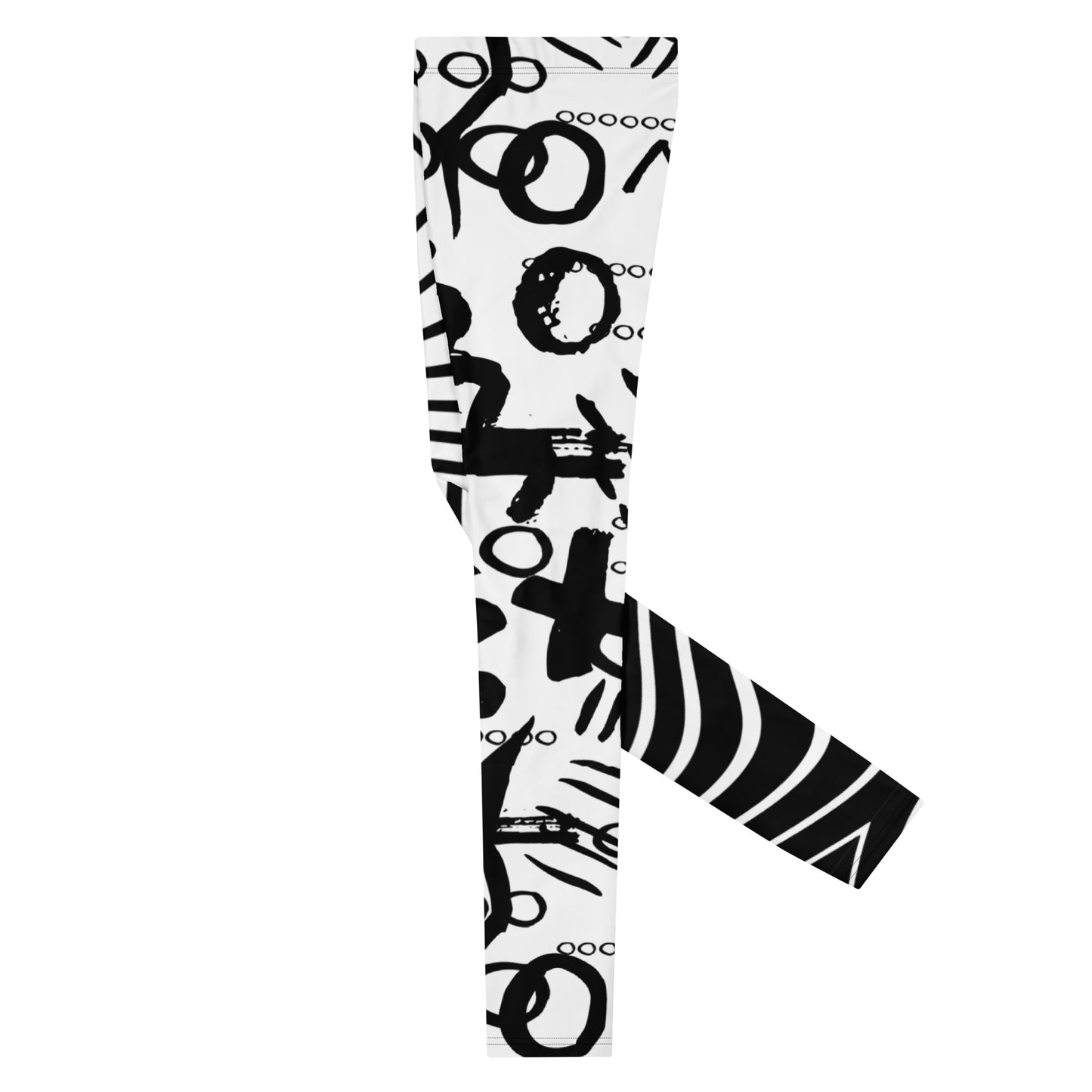 Static Men’s Leggings – Black and White Abstract Vibe Pants for Gym, Dance & Daring Days, Wrestling, Gifts for Him, Rave Pants