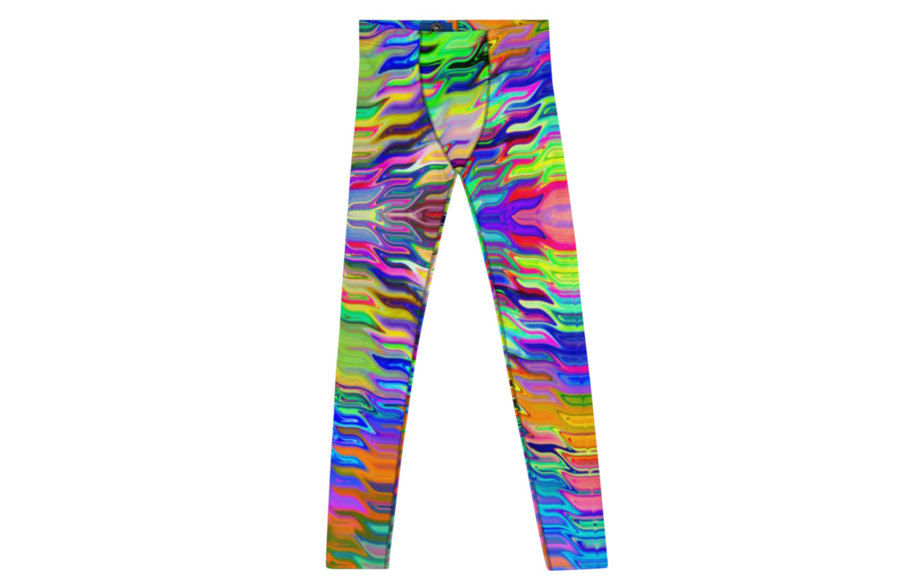 Mind-Bending Psychedelic, Trippy, Rainbow Men's Leggings: A Journey Beyond Fashion