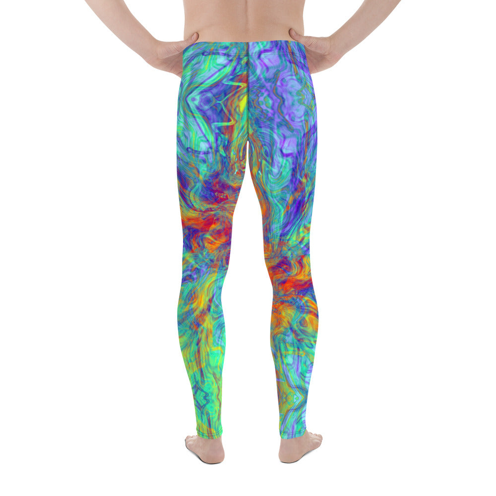 Men's Leggings, Multicolor, Men's Rave Pants, Festival Tights, Gym Leggings, Wrestling Pants, Unusual Gifts for Him, Yoga Leggings