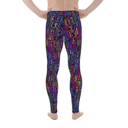 Men's Leggings, Multicolor, Purple Laquer, Rave Pants, Festival Tights, Gym Leggings, Wrestling Pants, Unusual Gifts for Him, Yoga Leggings