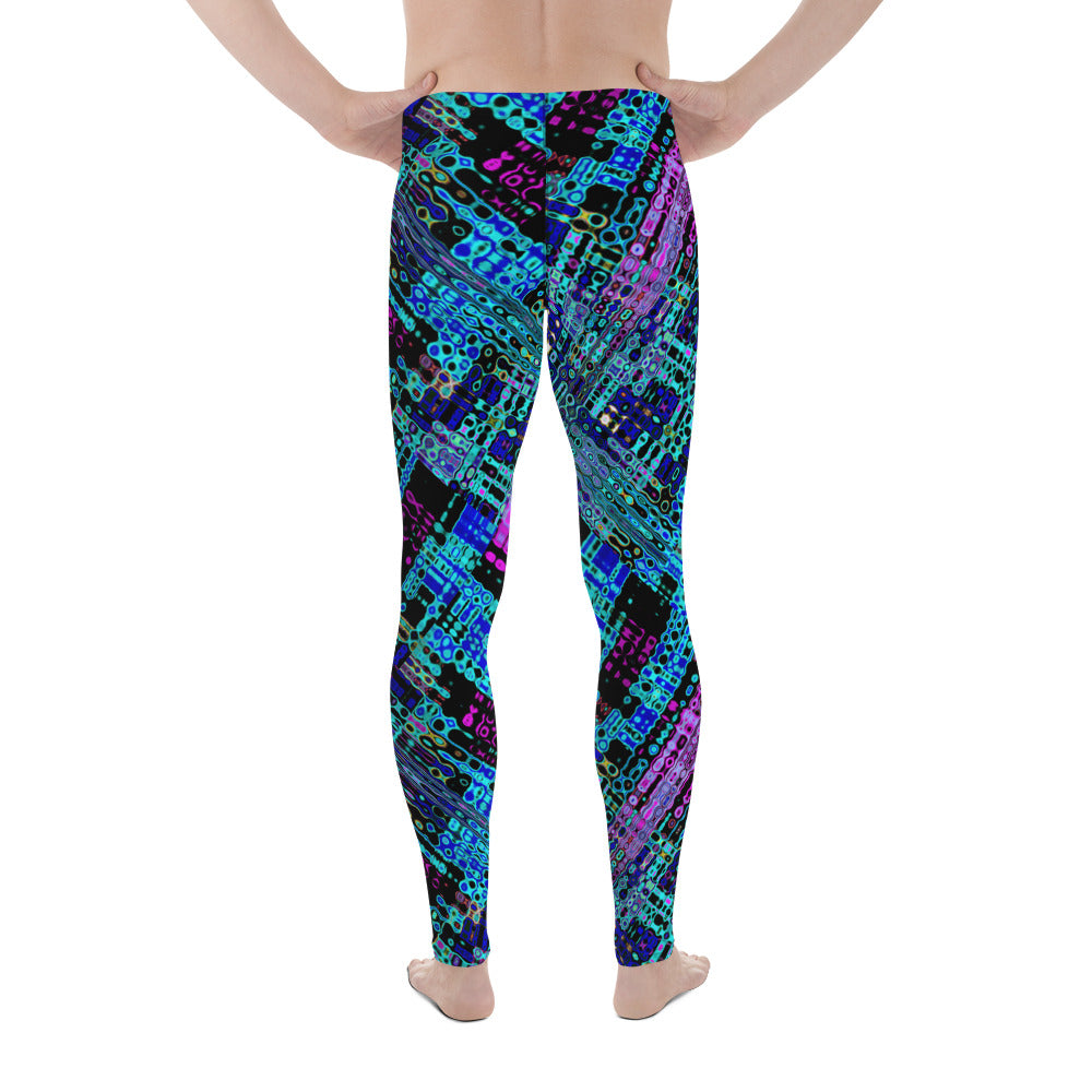 Men's Leggings, Blue, Black, Multicolor, Men's Rave Pants, Gym Leggings, Wrestling Pants, Yoga Leggings, Crossfit