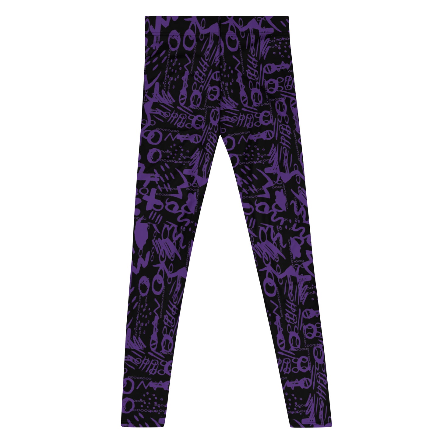 Men's Leggings, Purple, Black