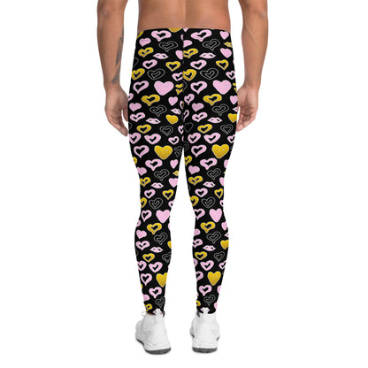 Men's Leggings, Hearts, Valentine's Day, Gift for Him