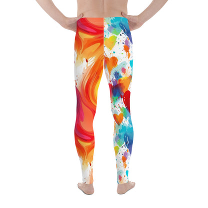 Valentines Day Hearts, Leggings for Men - Colorful Leggings, Valentines Day Gifts, Holiday Leggings, Yoga Leggings