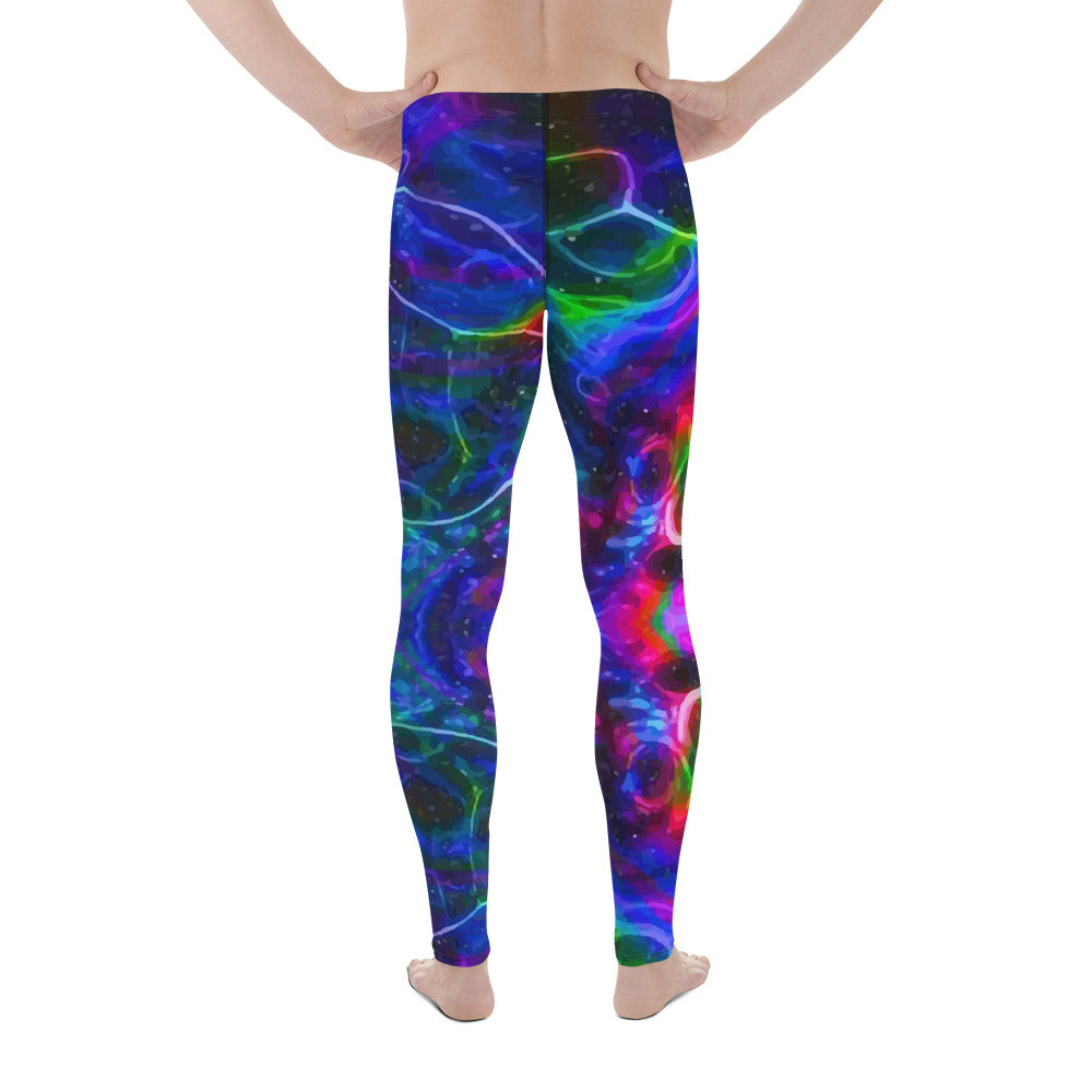 Men's Leggings, Space, Ecstatic Dance, Festival, Rave, Gym, Workout, Trippy Leggings, Wrestling Tights, Yoga