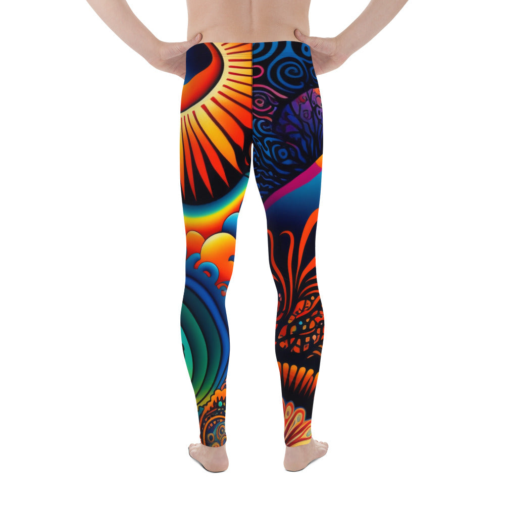 Men's Leggings, Ecstatic Dance, Festival Tights, Rave, Gym Leggings, Trippy Leggings, Wrestling, Yoga