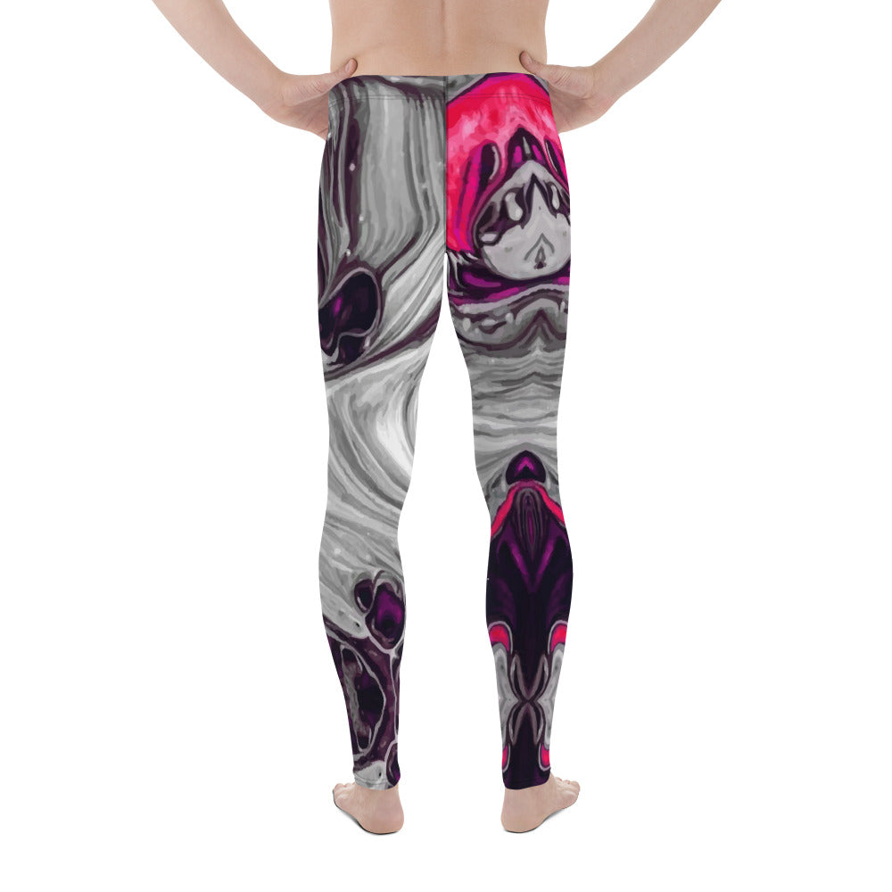 Men's Leggings, Lava, Pink, Grey