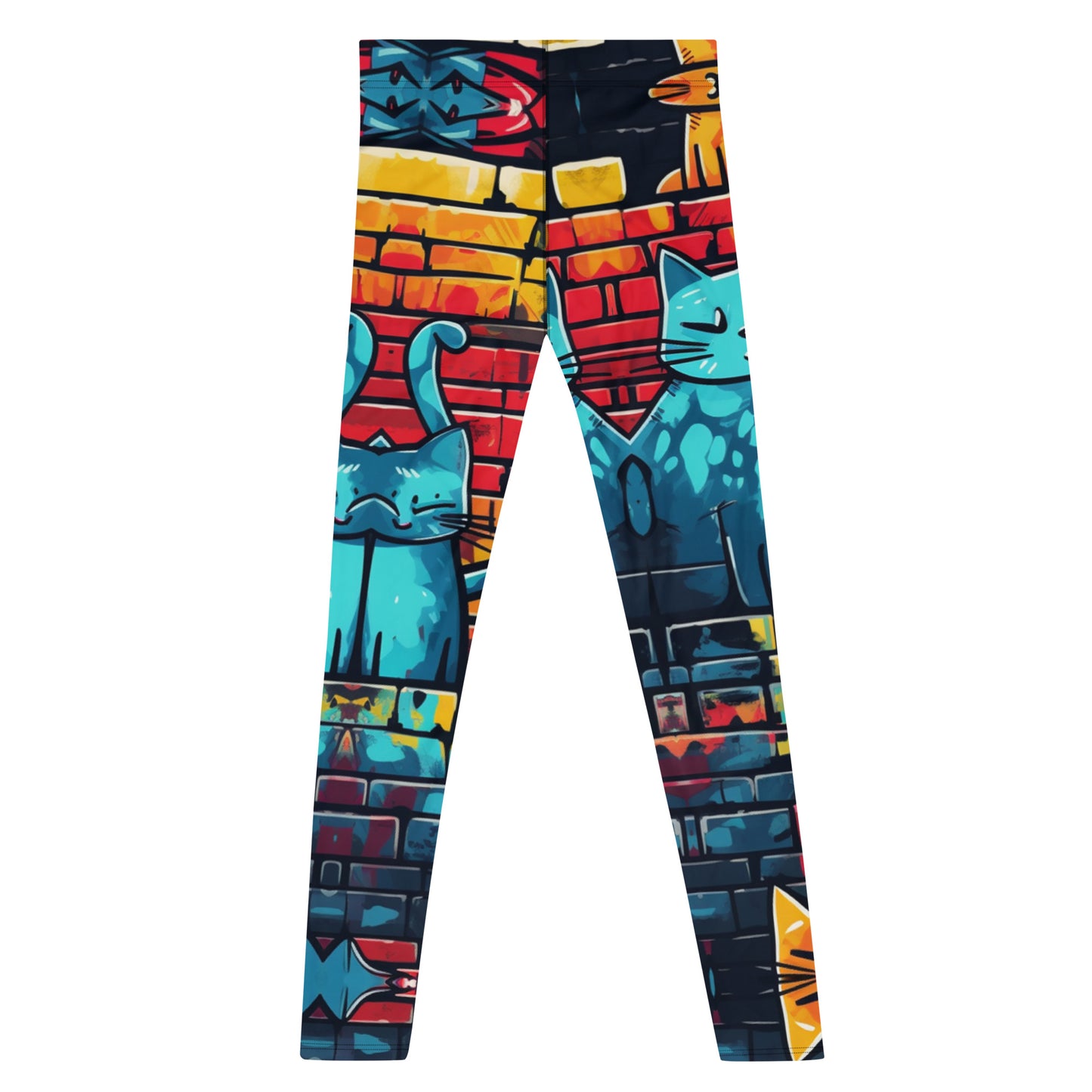 Men's Leggings, cats, bricks, urban