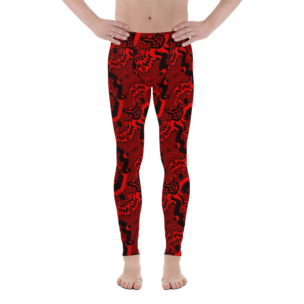 Black and Red Mens Leggings