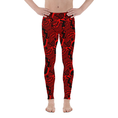 Black and Red Mens Leggings