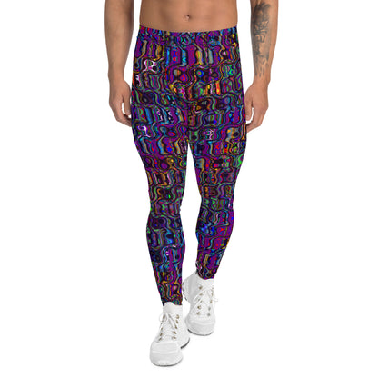 Men's Leggings, Multicolor, Purple Laquer, Rave Pants, Festival Tights, Gym Leggings, Wrestling Pants, Unusual Gifts for Him, Yoga Leggings