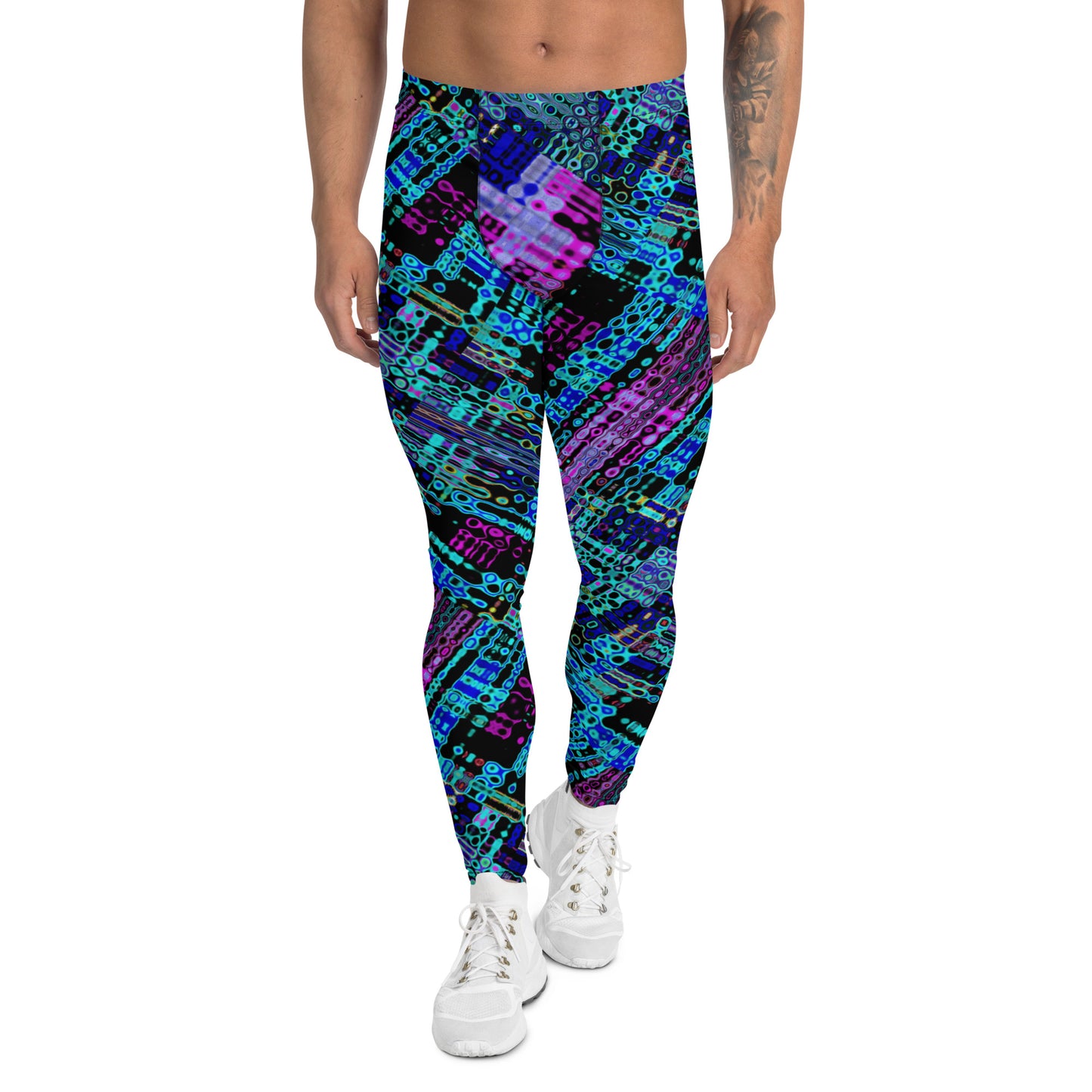 Men's Leggings, Blue, Black, Multicolor, Men's Rave Pants, Gym Leggings, Wrestling Pants, Yoga Leggings, Crossfit