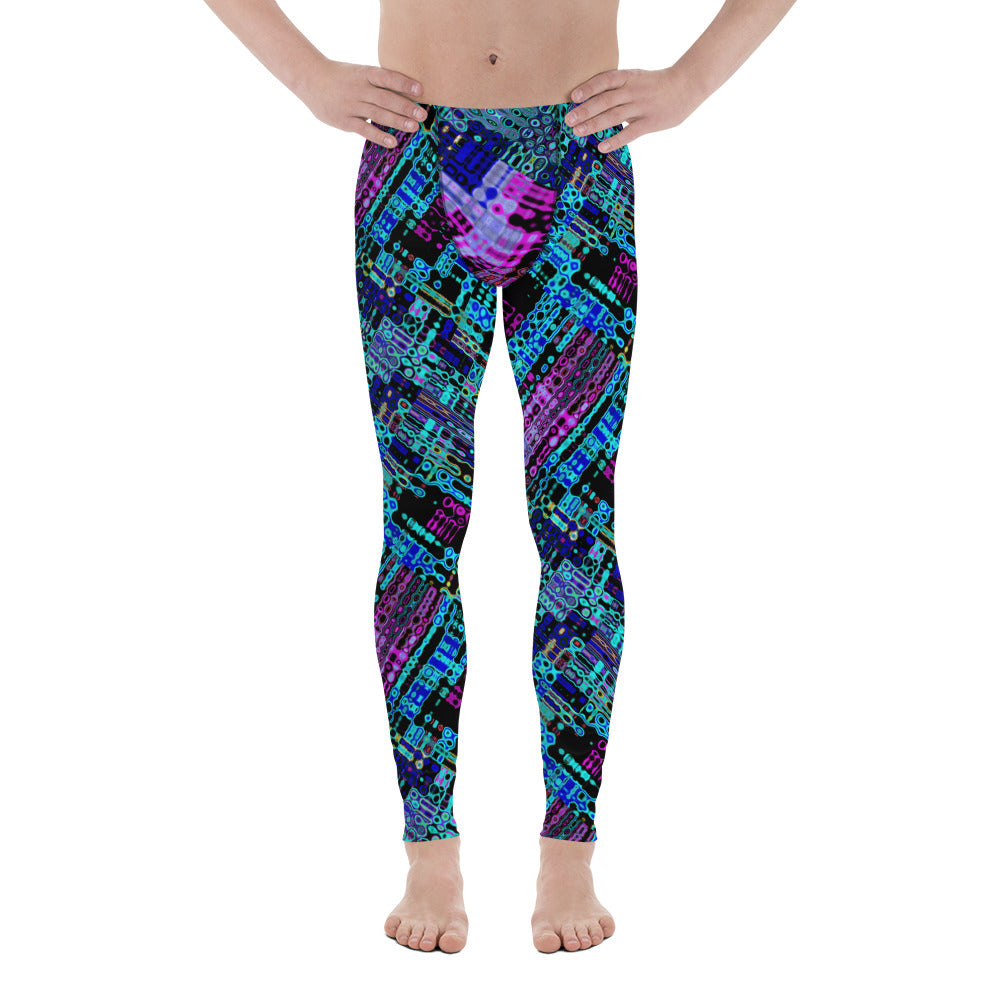 Men's Leggings, Blue, Black, Multicolor, Men's Rave Pants, Gym Leggings, Wrestling Pants, Yoga Leggings, Crossfit