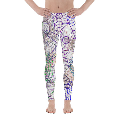 Men's Gym Leggings, Wrestling Tights, Printed Leggings, Yoga Leggings, Men's Rave Pants, Men's Festival Tights, Uranus, Capricorn, Purple