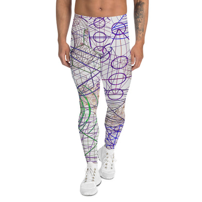 Men's Gym Leggings, Wrestling Tights, Printed Leggings, Yoga Leggings, Men's Rave Pants, Men's Festival Tights, Uranus, Capricorn, Purple