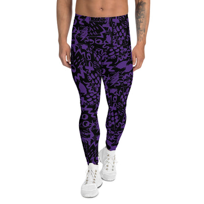 Men's Leggings, Purple, Black