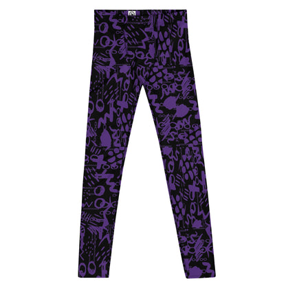 Men's Leggings, Men Gym Leggings, Wrestling Pants, Gifts for Him, Trippy Leggings, Colorful Pants, Festival Tights, Purple