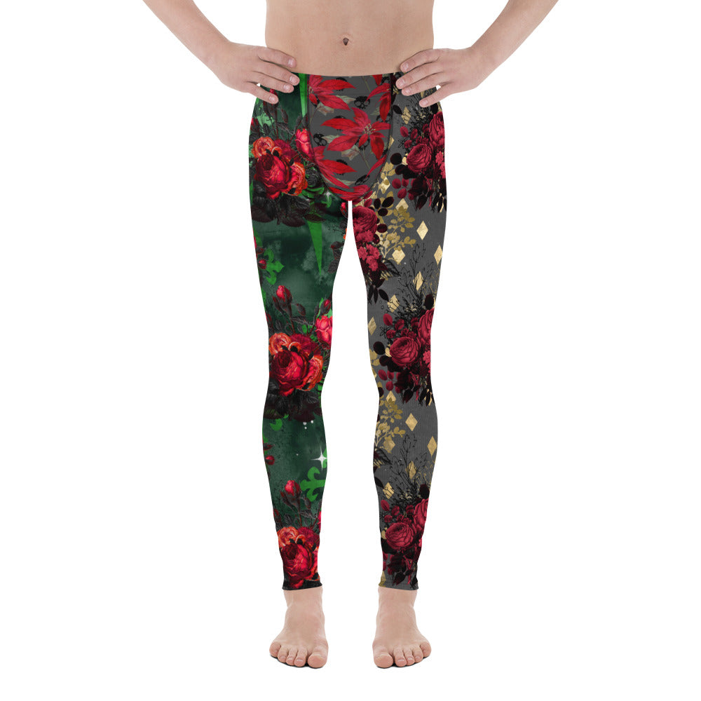 Men's Leggings, Ugly Christmas Holiday Tights, Meggings, Holiday Pants