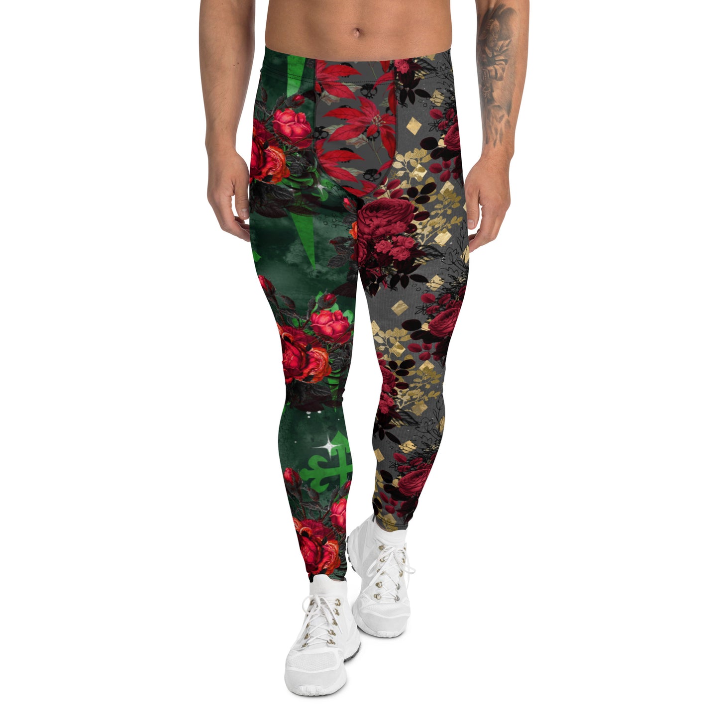 Men's Leggings, Ugly Christmas Holiday Tights, Meggings, Holiday Pants