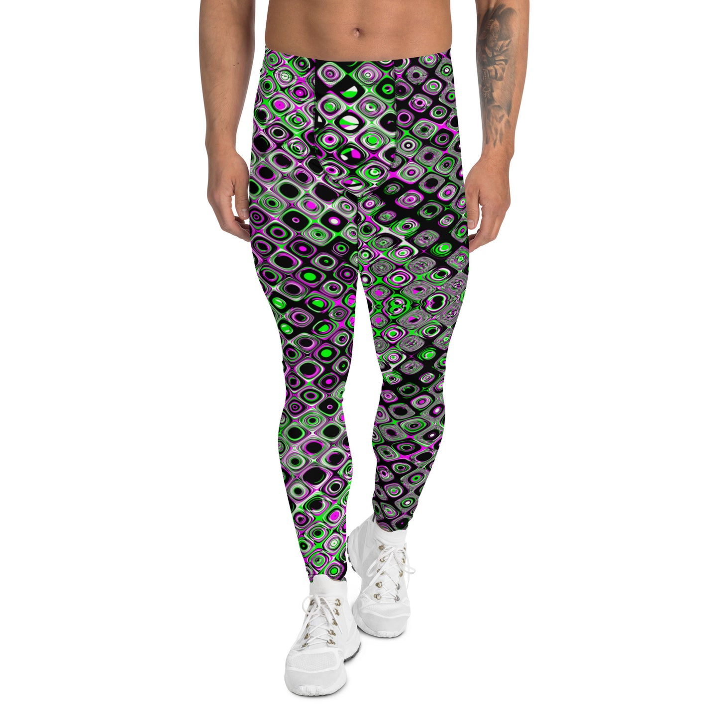 Men's Leggings, Ecstatic Dance, Festival, Rave, Gym Leggings, Trippy Leggings, Wrestling, Yoga