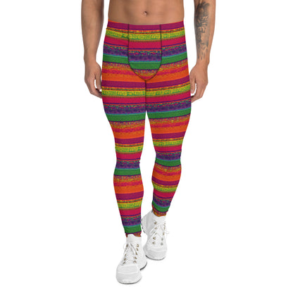 Men's Leggings, Ecstatic Dance, Festival, Rave, Gym, Workout, Trippy Leggings, Wrestling Tights, Yoga