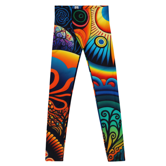 Men's Leggings, Ecstatic Dance, Festival Tights, Rave, Gym Leggings, Trippy Leggings, Wrestling, Yoga