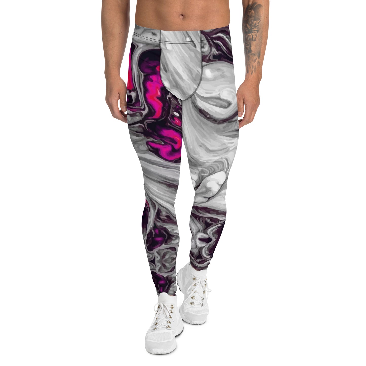 Men's Leggings, Lava, Pink, Grey