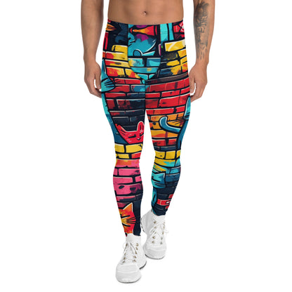 Men's Leggings, cats, bricks, urban