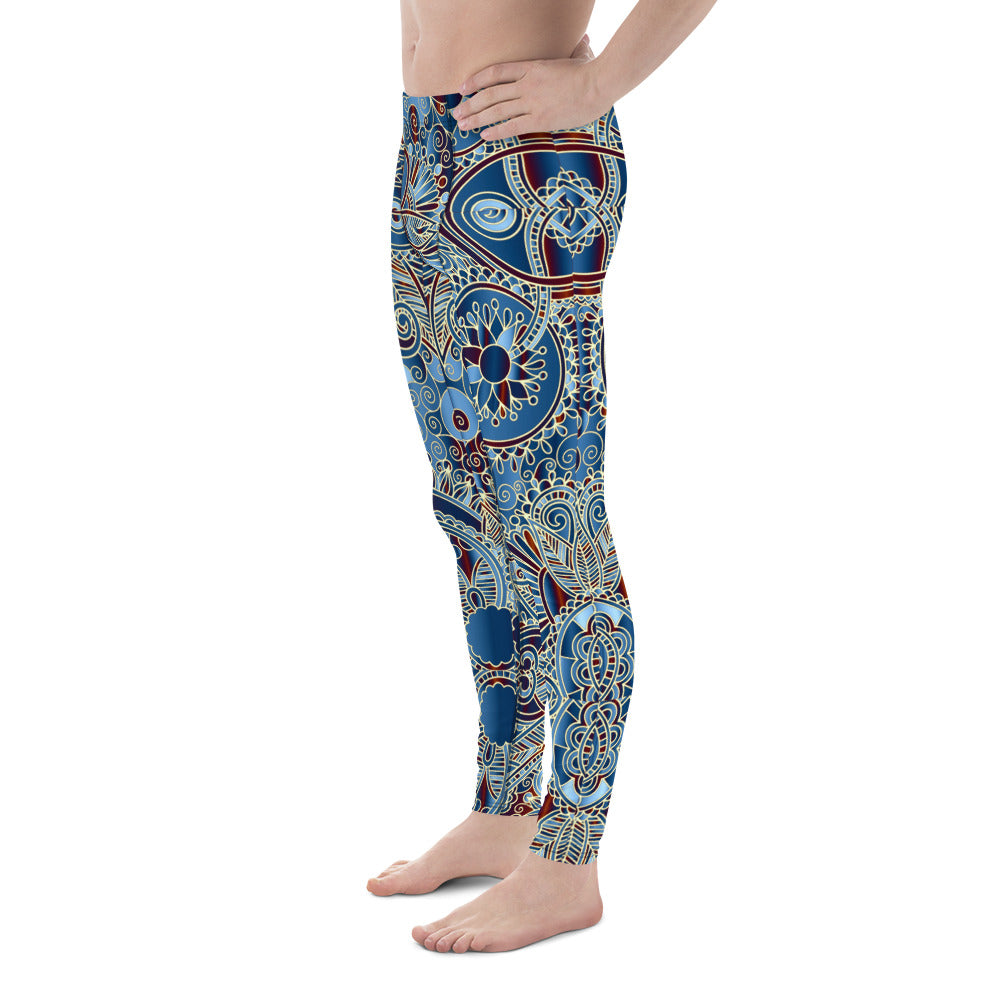 Men's Party Pants, Festival Tights, Men's Leggings, Gym Leggings, Wrestling Tights, Printed Leggings, Yoga Leggings, Blue, Grey Man Pants