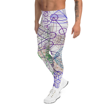 Men's Gym Leggings, Wrestling Tights, Printed Leggings, Yoga Leggings, Men's Rave Pants, Men's Festival Tights, Uranus, Capricorn, Purple