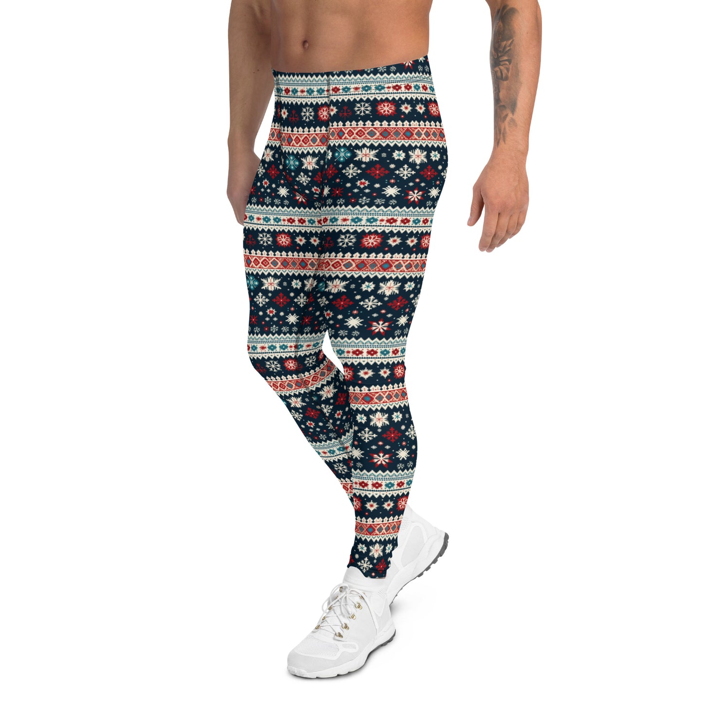 Men's Leggings, Ugly Christmas Holiday Tights, Meggings, Holiday Pants