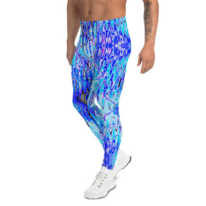 Men's Leggings, Pisces Dream, Blue, Grey, White, Party Pants, Festival, Gym, Wrestling Tights, Yoga, Man Pants