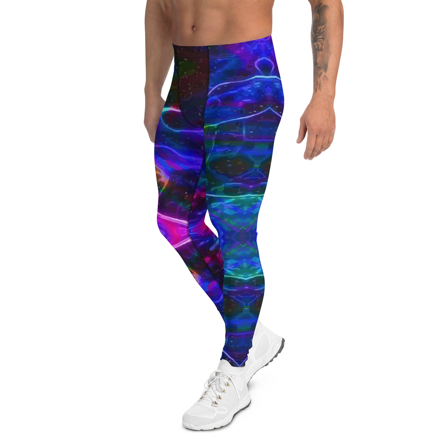 Men's Leggings, Space, Ecstatic Dance, Festival, Rave, Gym, Workout, Trippy Leggings, Wrestling Tights, Yoga