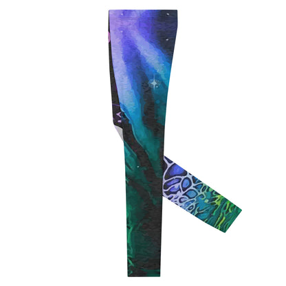 Men's Leggings, Green, Purple, Ecstatic Dance, Festival, Rave, Gym, Workout, Trippy Leggings, Wrestling Tights, Yoga