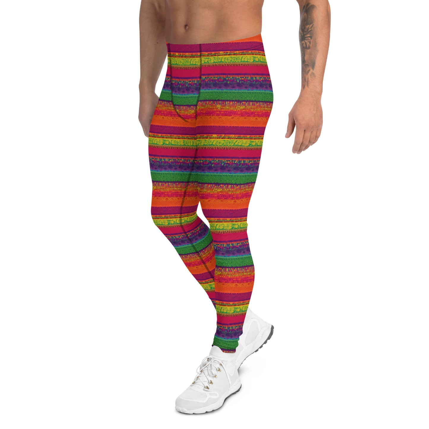 Men's Leggings, Ecstatic Dance, Festival, Rave, Gym, Workout, Trippy Leggings, Wrestling Tights, Yoga