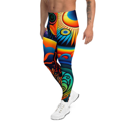 Men's Leggings, Ecstatic Dance, Festival Tights, Rave, Gym Leggings, Trippy Leggings, Wrestling, Yoga