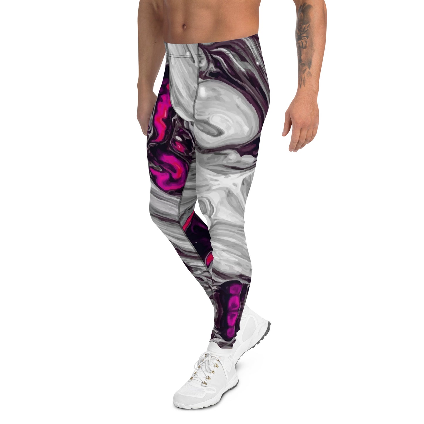 Men's Leggings, Lava, Pink, Grey