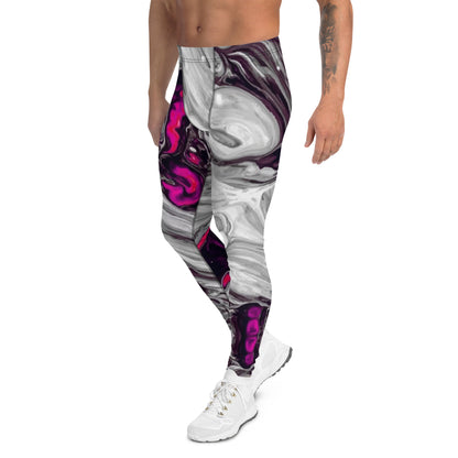 Men's Leggings, Lava, Pink, Grey