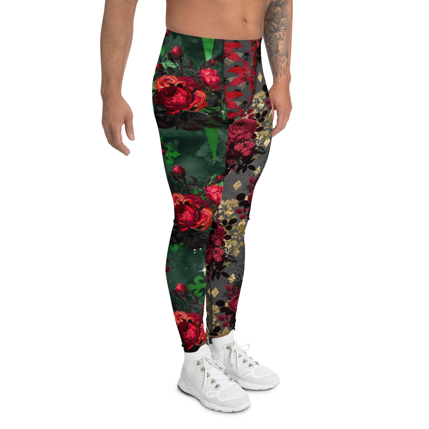 Men's Leggings, Ugly Christmas Holiday Tights, Meggings, Holiday Pants