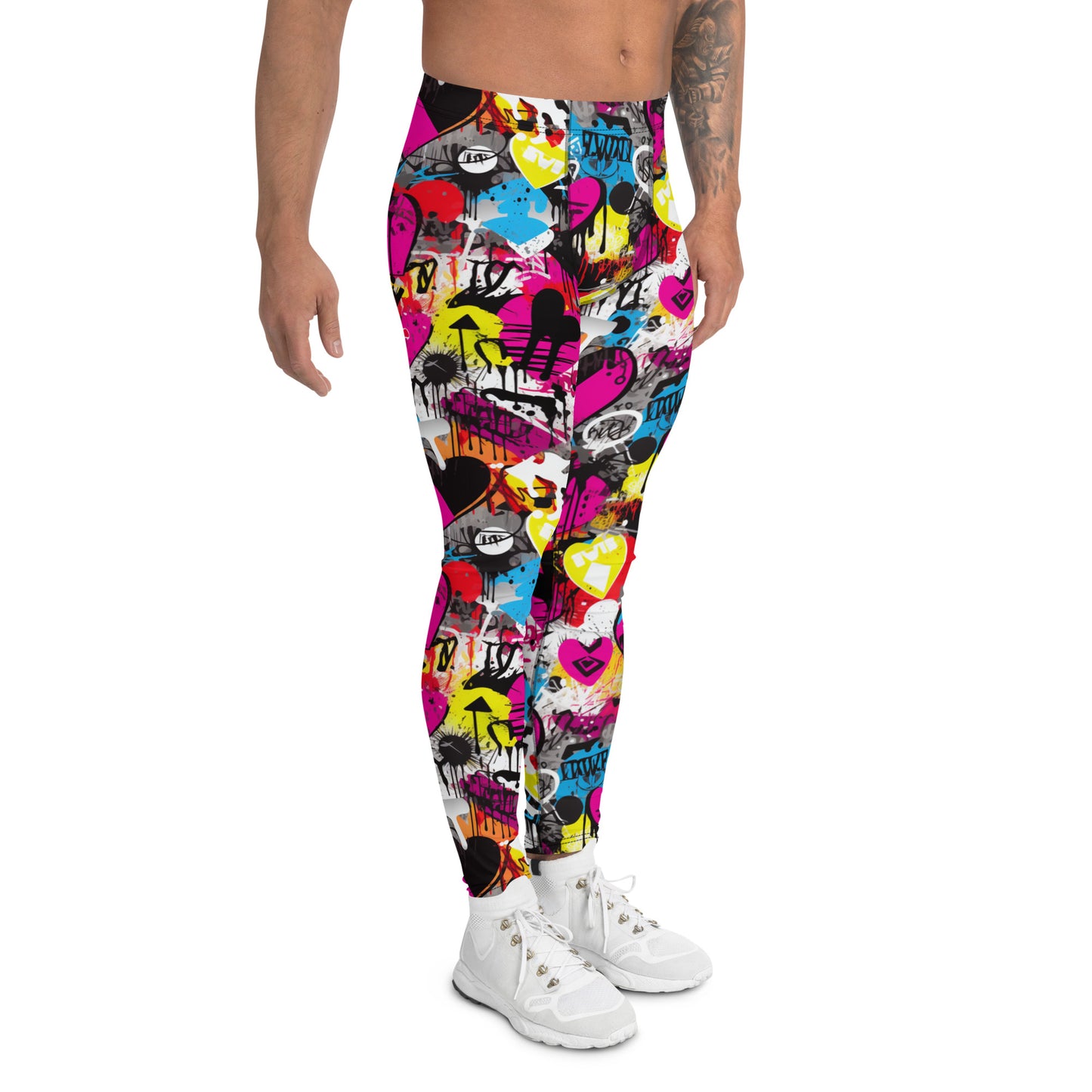 Graffiti Crush Men’s Leggings – Street Art Vibe for Festivals, Fitness & Funky Days