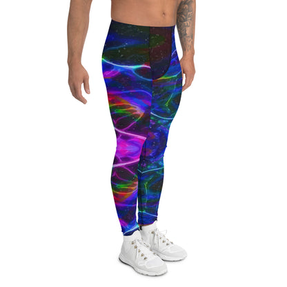 Men's Leggings, Space, Ecstatic Dance, Festival, Rave, Gym, Workout, Trippy Leggings, Wrestling Tights, Yoga