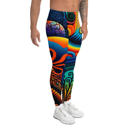 Men's Leggings, Ecstatic Dance, Festival Tights, Rave, Gym Leggings, Trippy Leggings, Wrestling, Yoga