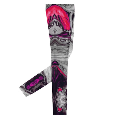 Men's Leggings, Lava, Pink, Grey