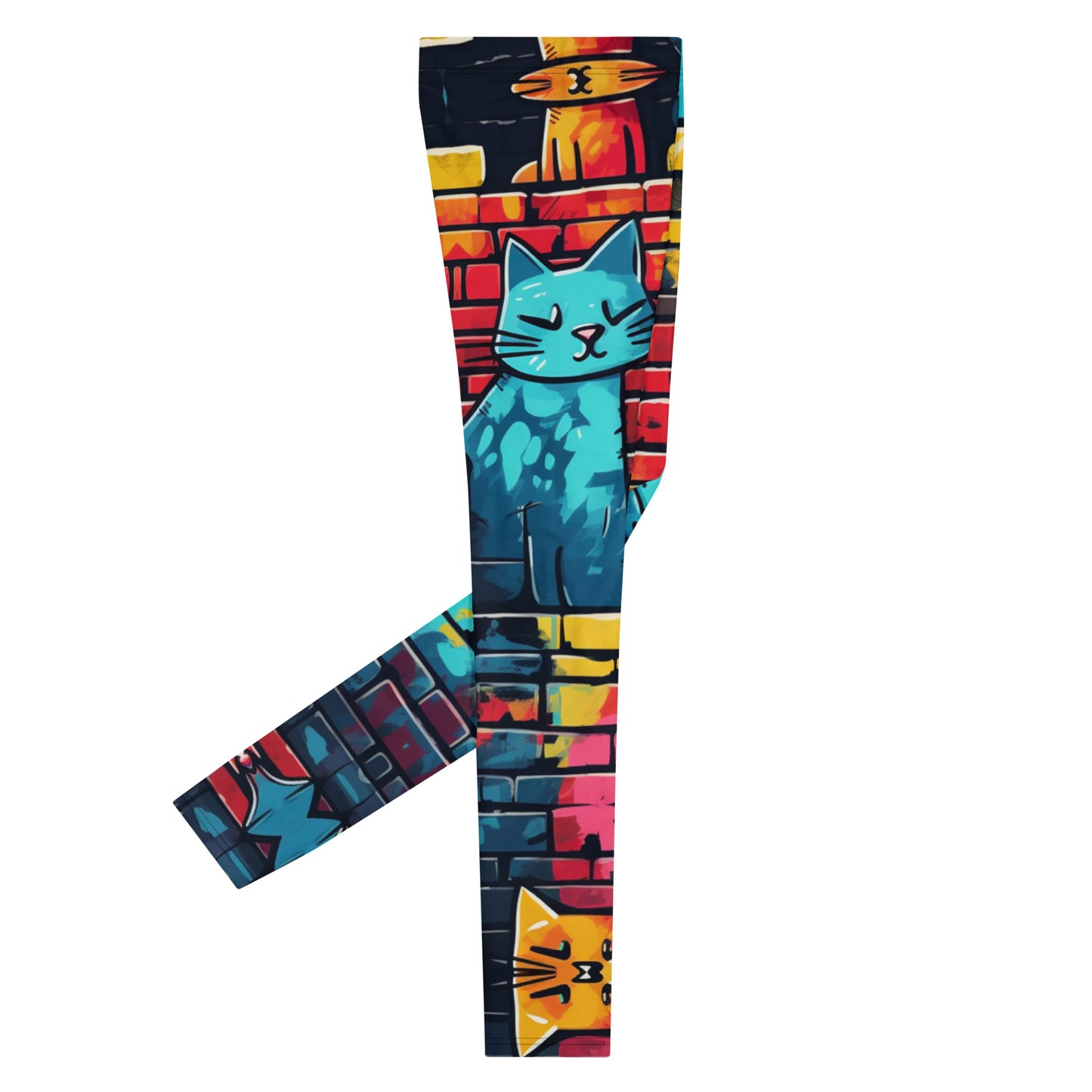 Men's Leggings, cats, bricks, urban